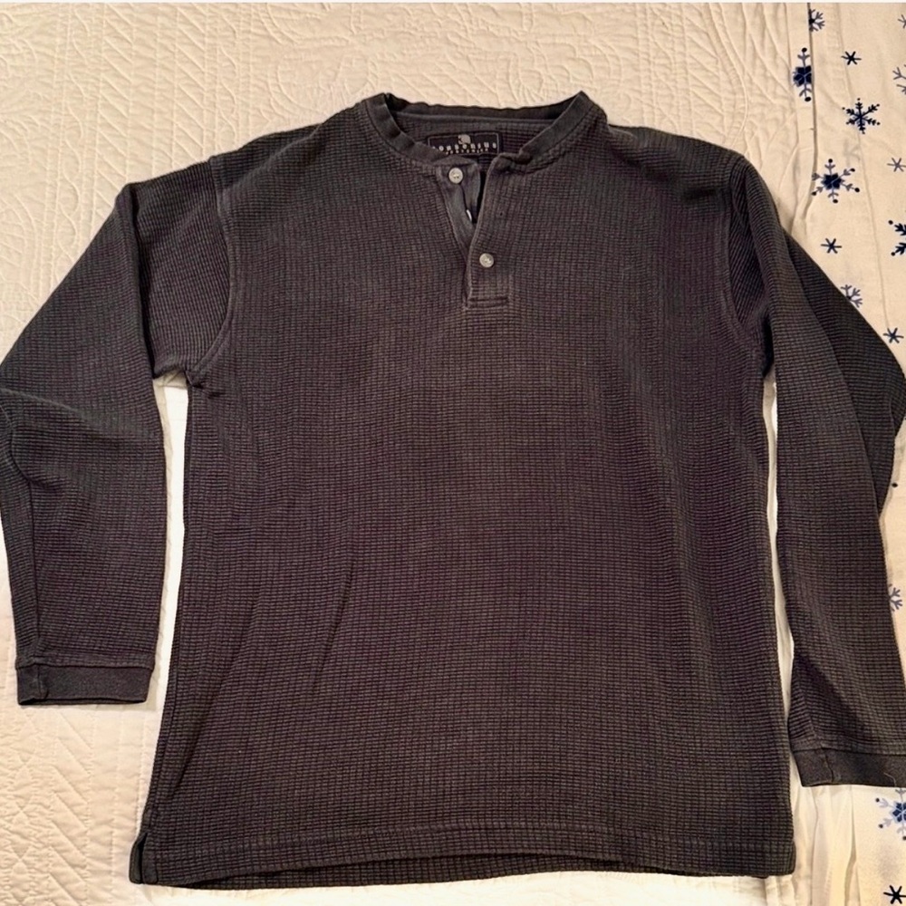 Waffle Knit Thermal Henley Cabincore Cozy